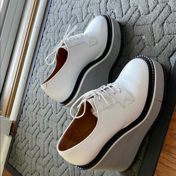 Robert Clergerie White Platform Wedge Shoes - Picture 4 of 5